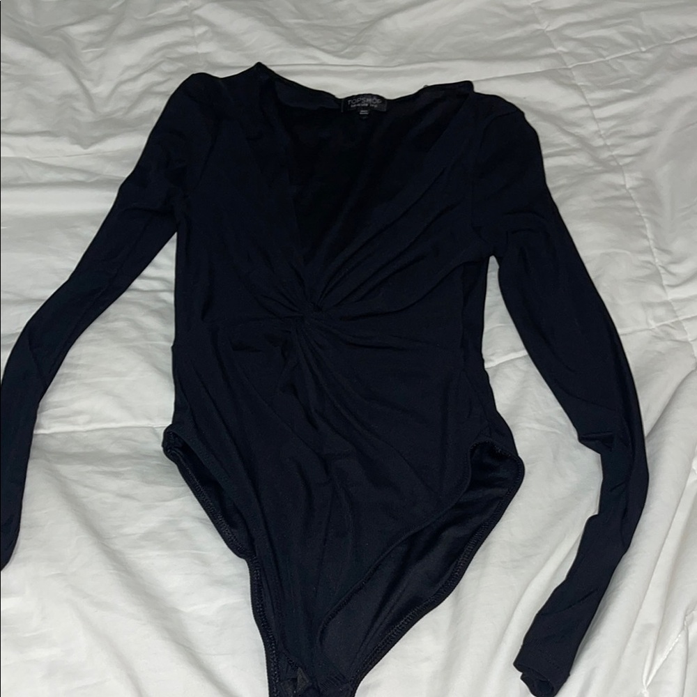 Elegant Black Long Sleeve Bodysuit